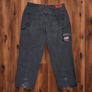 Vtg Avirex USA Carpenter Jeans Men's W44 Black Y2K Baggy Streetwear JNCO Style